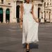 Stylish And Elegant Polka Dot Print Sleeveless Slim Dress_ecoleips.com