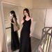 Gentle French Style V-Neck Lace Dress For Women In Summer 2025, Simple And Versatile Camisole Long Skirt, A-Line Skirt_ecoleips.com