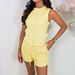 DiYun European American Casual Resort Style Buttoned Vest And Shorts Set Women's Clothing 2025 Autumn/Winter_ecoleips.com