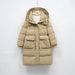 Women's Mid-length Korean-style Loose White Duck Down Fashionable Winter Jacket With Waist And Hood For Warmth_ecoleips.com