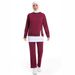 Straight Arab Sportswear Hui Muslim Solid Color Two-Piece Casual Sweatshirt Set Y020_ecoleips.com