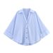 Aria Basics Aria Basics Z Cross-Border 2025 New European And American Style Fashion Women's Wide-Sleeve Poplin Casual Long-Sleeve Shirt Trendy_ecoleips.com