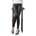 "High-Waisted PU Leather Pants For Women - Butt-Lifting Glossy/Matte Leggings (S-5XL, Unlined/Thin Fleece, Wine Red/Navy/Green/Brown/Skin Tone)"_ecoleips.com