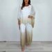Women's Solid Color Casual Chiffon Printed Top And Loose Wide Leg Pants Two Piece Set European And American Style_ecoleips.com