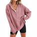 Spring And Autumn 2026 New Women's Hoodie Autumn And Winter Solid Color Loose Rough Sleeve Sweater_ecoleips.com