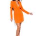 Women's Clothing High End Solid Color Slim Deep V Temperament Diamond Chain Tassel Suit Dress_ecoleips.com