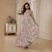 NC182 Women's Elegant Embroidered Sequined Long Dress Textured Full Skirt Sophisticated Style Muslim Fashion_ecoleips.com
