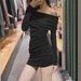 AC416 French-style Elegant Off-shoulder Long-sleeve Knit Top And Spring Sexy Slim-fit Ruched Bodycon Skirt_ecoleips.com