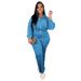 TW575 Women's Fashion Long Sleeved Lapel Zipper Cardigan And Trousers Two Piece Winter Suit European American Style_ecoleips.com