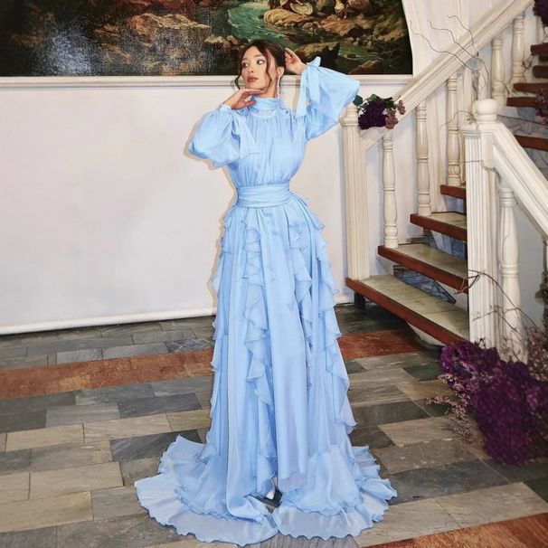 Women's Clothing Chiffon Pleated Wave Dress Dress_ecoleips.com