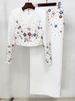 K Two Piece Set Fashion New Heavy Industry Diamond Studded Nail Bead Short Top Slit Long Skirt_ecoleips.com
