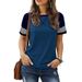 European And American Cross-Border Hot-Selling New Patchwork Gradient Short-Sleeve Women's Casual T-Shirt_ecoleips.com