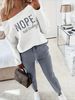2025 Spring And Autumn New European And American One Word Collar Letter Printed Pocket Casual Long Sleeve Casual Set_ecoleips.com