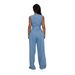 Women's Clothing Tight Waist Slim Elastic Washed Denim Jumpsuit_ecoleips.com