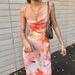 Women's Summer Fashion Print Tie Dye Long Dress Backless Lace Up Design Style New_ecoleips.com