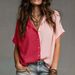 Summer Women's Color Block Short Sleeve Shirt Loose Casual Top European American Style Trendy Cross Border Fashion 2025 New_ecoleips.com