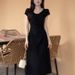 Plus-size Women's Summer Dopamine French-style First Love Dress With Elegant Tie-waist Design And Pleated Long Skirt_ecoleips.com