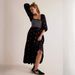 Floral Print Square Neck Ruffle Hem Dress – Cotton Bell Sleeve Midi Dress (Xs-Xl, 6 Colors) Breathable Cotton Comfort_ecoleips.com