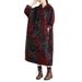 girl New Artistic Print Loose Plus Size Casual Warm Hooded Pullover Long Cotton Jacket_ecoleips.com