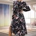 Women's Casual Long‑Length Dress Elegant V‑Neck With Romantic Floral Print For Daily And Holiday Wear_ecoleips.com