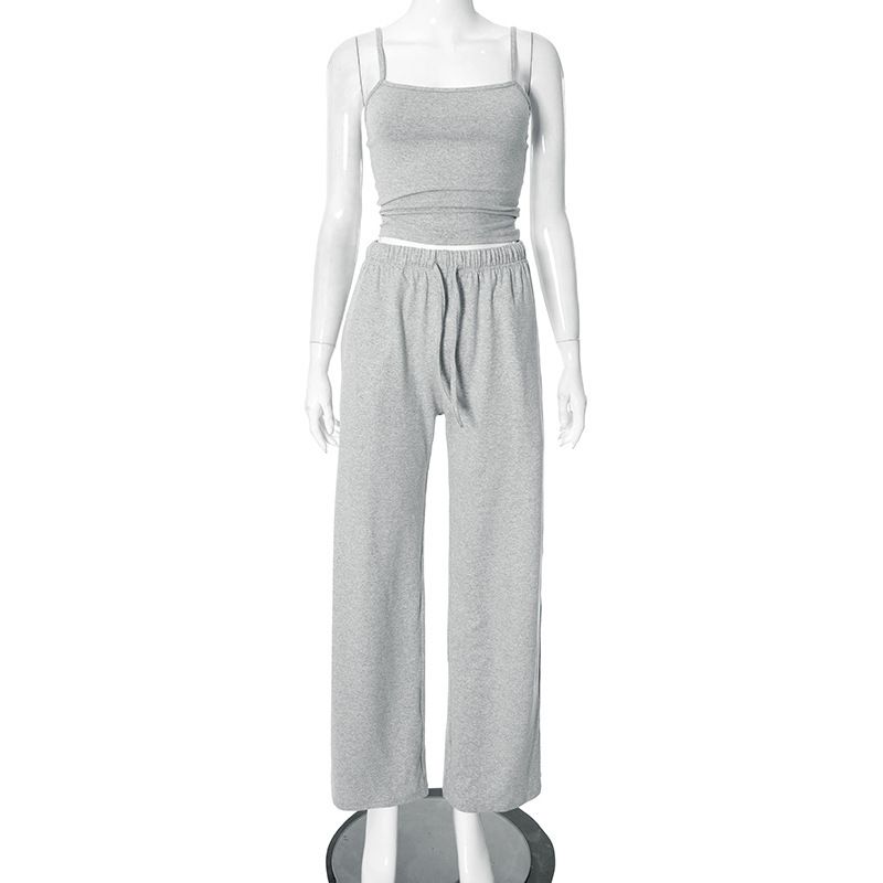 Women's Clothing Women's Spring And Summer Summer Solid Color Sleeveless Backless Sexy Suspenders Trousers Suit Female_ecoleips.com