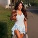 Women's Sexy Asymmetrical Ruffled Halter Backless Single Breast Button Mini Dress – Summer Club Gown_ecoleips.com