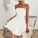 "Strapless Flowy Summer Dress For Women - Breathable Beach Vacation Dress, Casual Party Wear, Sleeveless A-Line Dress In White & Black (XS-XL)"_ecoleips.com