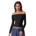 Cross-border European And American Clothing Tops, T-shirts, Off-shoulder Pure Desire Long-sleeve Milk Silk Base Shirt,_ecoleips.com