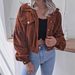 Ins Style Autumn Winter European American Lantern Long Sleeve Corduroy Casual Short Jacket Hot-Selling_ecoleips.com