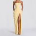 European And American Style Asymmetrical Pleated Strapless Dress Sexy High Slit French Romantic Women's Clothing/Dress_ecoleips.com