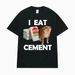 I Eat Cement Cursed Cat T Shirt Funny Meme Graphic Tee Shirt Fashion Casual Humor Vintage T-shirts Streetwear Women Summer_ecoleips.com