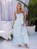 Cross-Border Independent Station New Spring Summer Floral Dress Vacation Party Backless Sexy Sweet Gown For Women_ecoleips.com