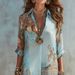 New Women's Fresh Retro Flowy Dress Digital Print_ecoleips.com