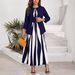 Women's Casual Geometric Pattern Long Dress Set Style Summer Autumn New Arrival Plus Size Clothes_ecoleips.com