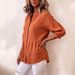 Women's Loose Fit Lantern Long Sleeve Solid Color Pullover Blouse – Casual Summer Top 2026_ecoleips.com