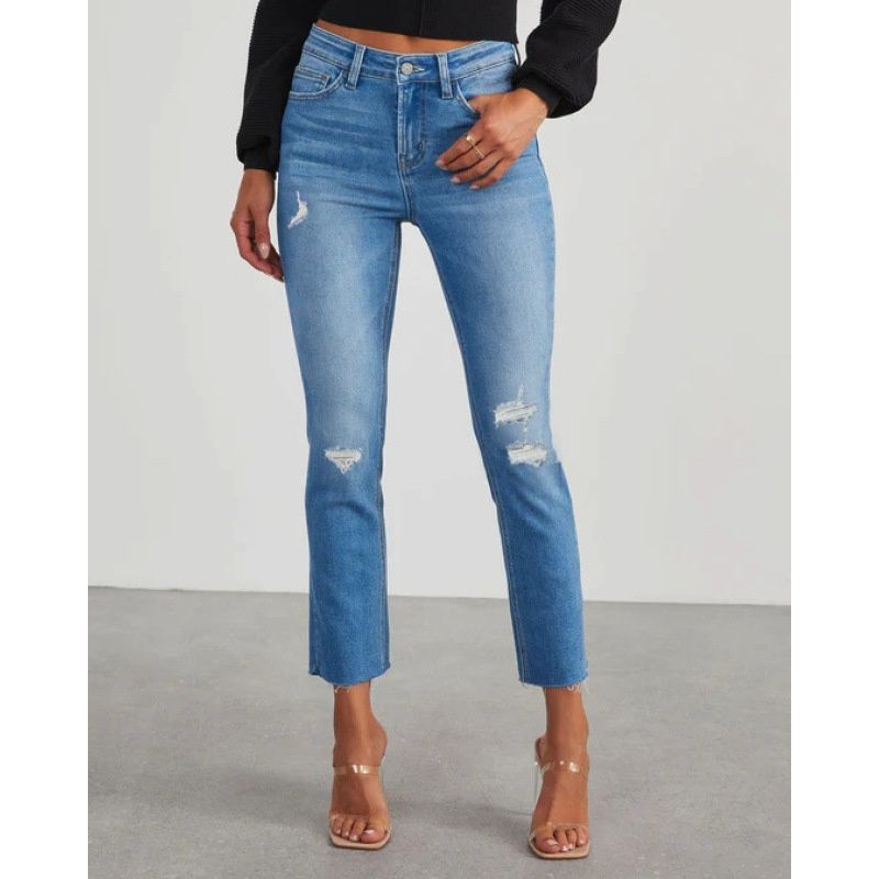 European And American Foreign Trade Cross-border Supply Fashion Retro Slim-fit Stretch Jeans For Women_ecoleips.com