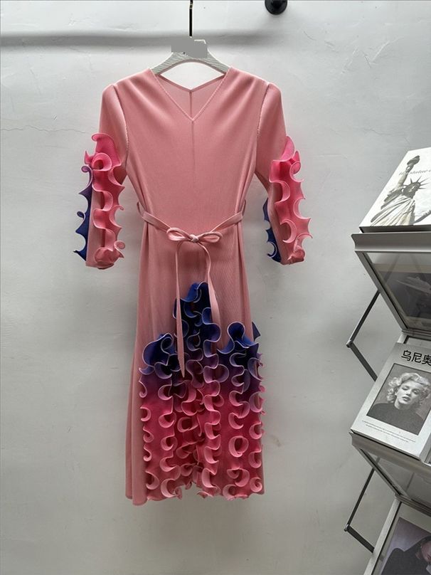 Women's Clothing New Gradient Dense Edge Temperament Large Size Women's Dress_ecoleips.com
