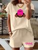 Women’s 2 Piece Outfit Set – Oversized Graphic T-Shirt And Biker Shorts Matching Set, Casual Summer Lounge Tracksuit For Daily Wear-297_ecoleips.com