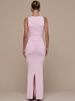 Mozision Deep V Neck Sleeveless Sexy Maxi Dress Women Elegant Ruched Bodycon Back Split Club Party Long Dress Female Clubwear_ecoleips.com