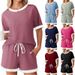 European And American Style Women's Pajama Set Solid Color Ribbed Short Sleeved Home Wear Summer New 2026_ecoleips.com