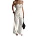 Women's Spring/Summer Strapless Suit Vest High-Waisted Wide-Leg Pants Set European American Style_ecoleips.com