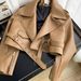 Women's Clothing Retro Leather Jacket For Women Autumn And Winter New Style Fashionable Design Belt Short Motorcycle Leather Jacket Trend_ecoleips.com