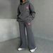Women's Premium Fleece Tracksuit - Oversized Hoodie & Wide-Leg Sweatpants With Subtle Print Accents_ecoleips.com