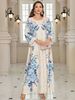 Women's Long Robe Fashion Print Beaded Rhinestone Dress, Elegant Evening Gown, Stylish Long Skirt, Perfect For Special Occasions_ecoleips.com