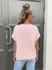 2026 Spring/Summer New Gentle Pink Knitted Vest For Women, V-neck Short Sleeve Cardigan, Loose And Relaxed Style Outerwear_ecoleips.com