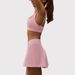 Women's Fitness High Elastic Brushed Sports Bra Skirt Set Halter Neck Shockproof Padded Tennis Yoga Outfit_ecoleips.com