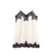 Contrast Trim Satin Feel Sleeveless Top, Women's Lace Detail Shell Blouse For Spring, Chic Casual & Night Out Cami_ecoleips.com