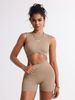 Cross-Border European And American Seamless Tight Yoga Suit Women's Belly Holding Outer Wear Running Sports Vest Peach_ecoleips.com