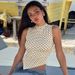 Women's Sleeveless Polka Dot Print Slim Fit Irregular Vest Top European American Style Summer New Arrival Tank Camis_ecoleips.com