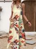 Women's Clothing Ladies Tropical Leaf Print Vest Dress_ecoleips.com